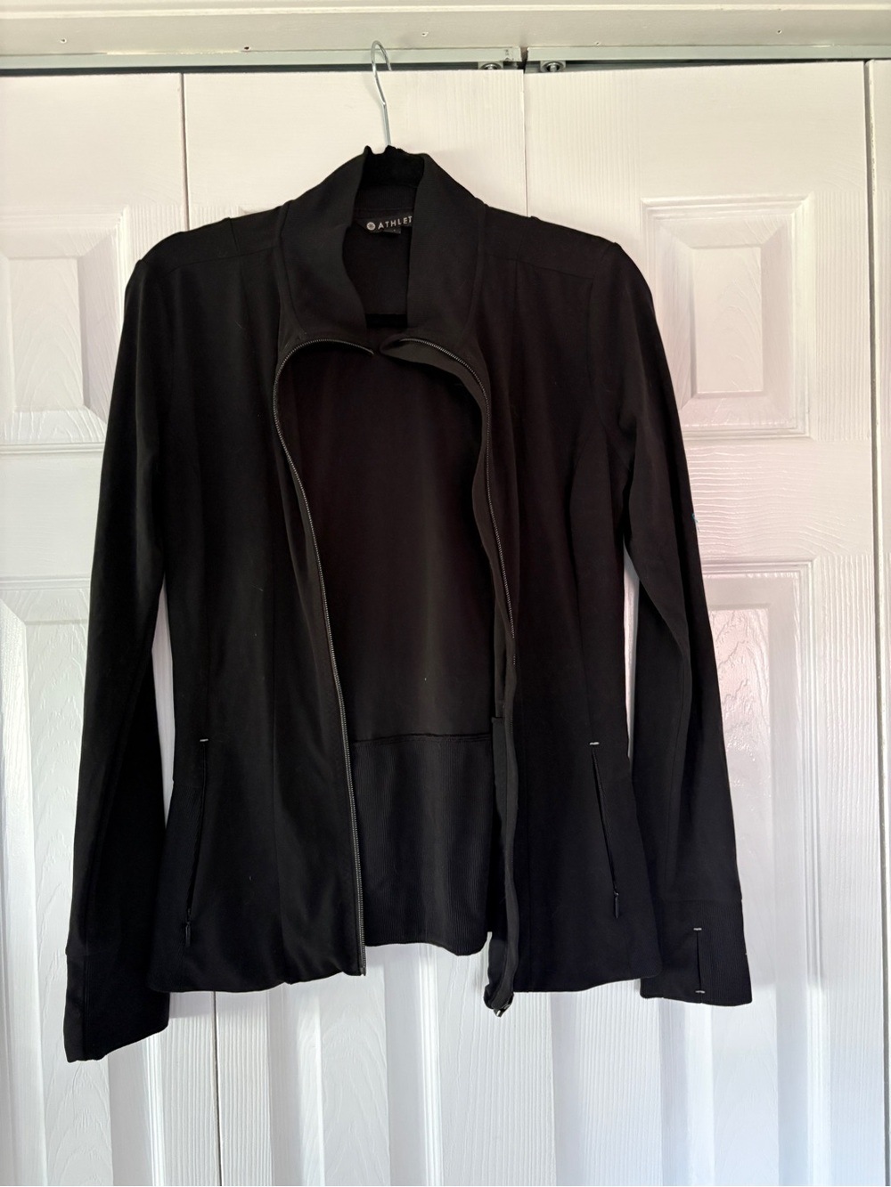 Athleta Black Zip-Up Utility Jacket
